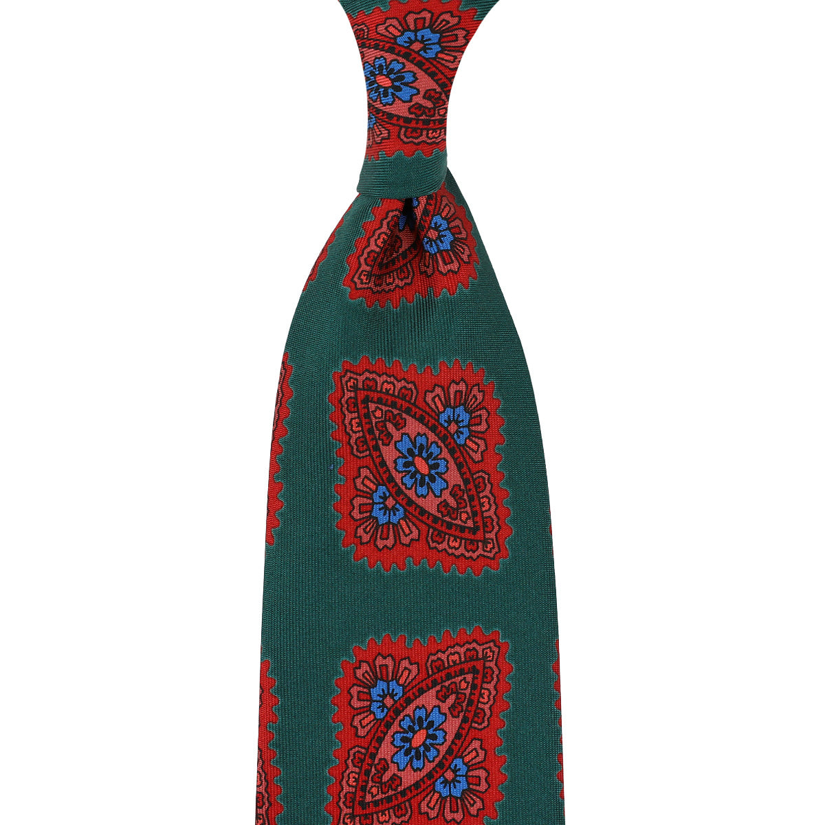 Ancient Madder Silk Tie - Forest Green - Hand-Rolled