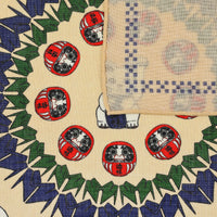Fortune Motif Wool / Silk Pocket Square - Cream - 40x40cm