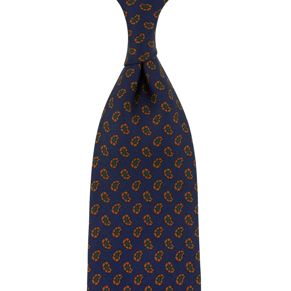 Ancient Madder Silk Tie - Navy - Hand-Rolled