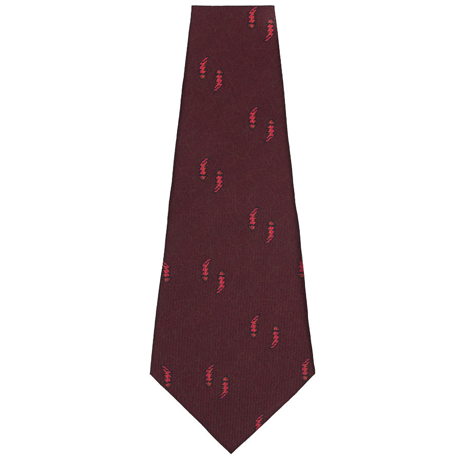 Floral Printed Silk Bespoke Tie - Burgundy