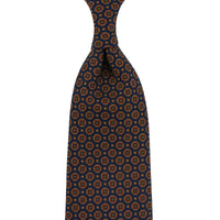Ancient Madder Silk Tie - Navy - Hand-Rolled