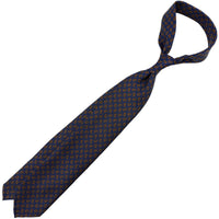 Ancient Madder Silk Tie - Navy - Hand-Rolled