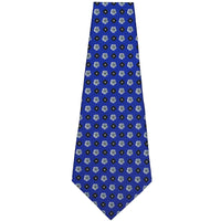 Floral Printed Silk Bespoke Tie - Blue