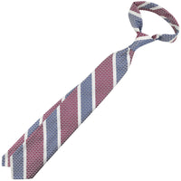 Striped Grenadine / Garza Grossa Silk Tie - Red / Blue / White