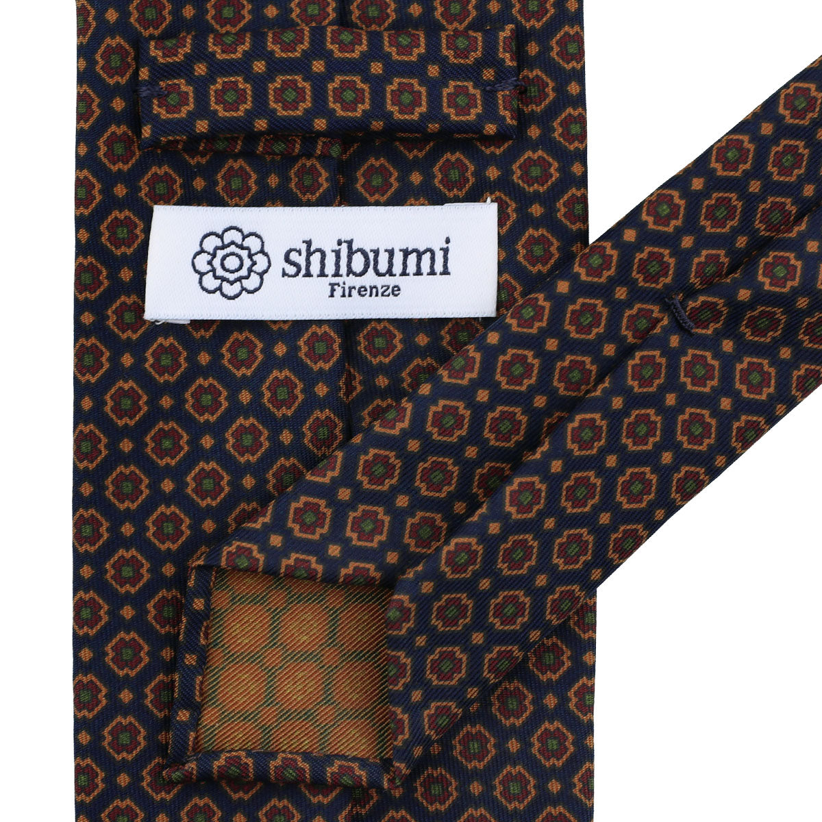 Ancient Madder Silk Tie - Navy - Hand-Rolled