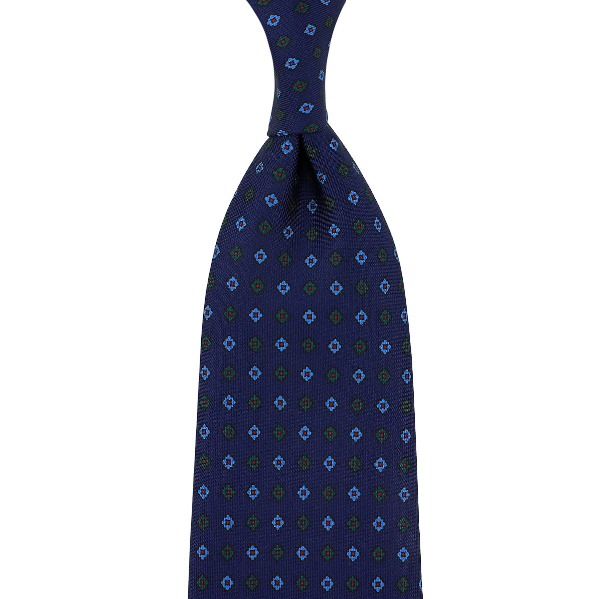 Ancient Madder Silk Tie - Navy - Hand-Rolled