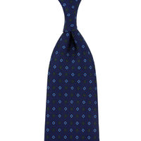 Ancient Madder Silk Tie - Navy - Hand-Rolled