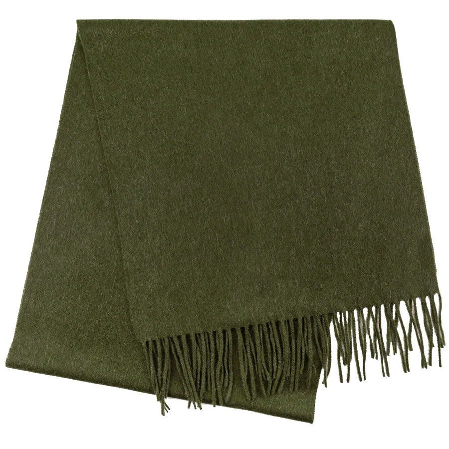 Cashmere Scarf - Dark Olive Mottled