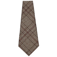 Checked Bespoke Wool Tie - Brown