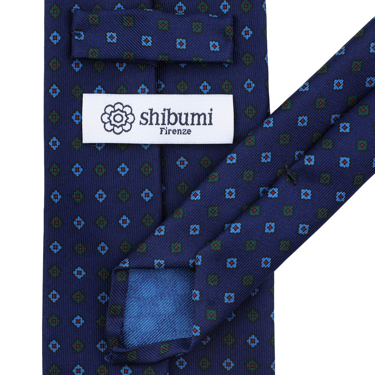 Ancient Madder Silk Tie - Navy - Hand-Rolled