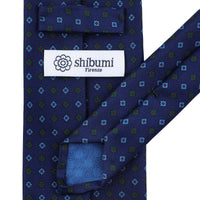 Ancient Madder Silk Tie - Navy - Hand-Rolled