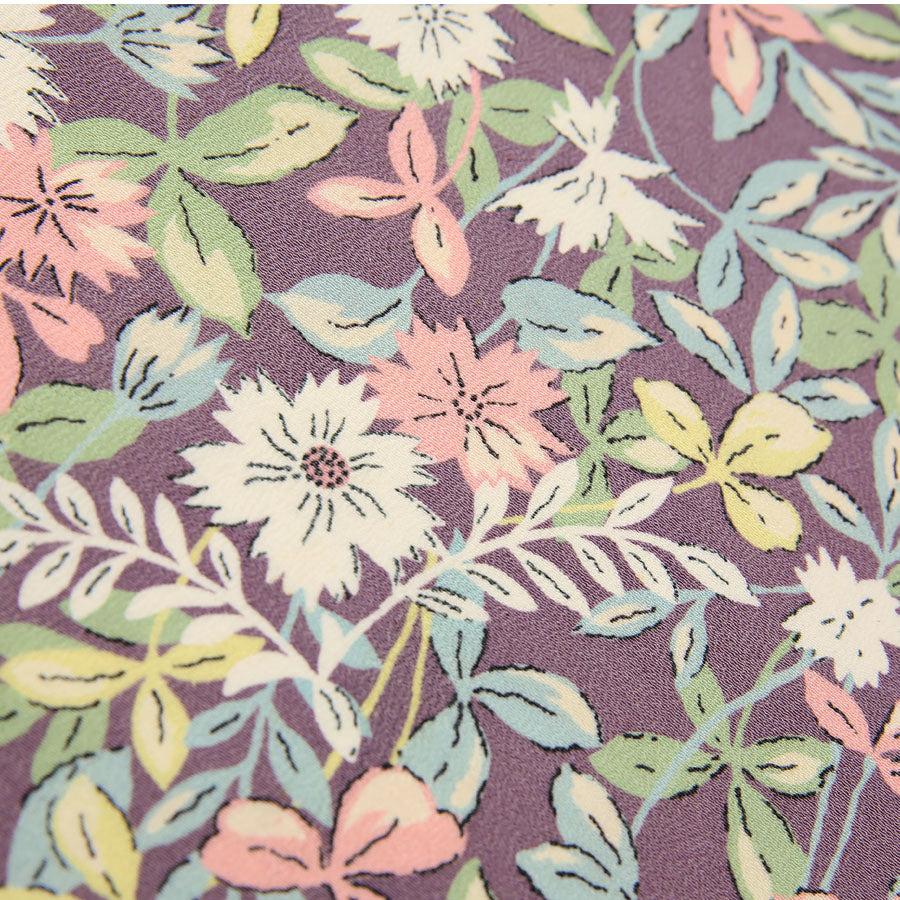 Vintage Kimono Silk Pocket Square - Lavender
