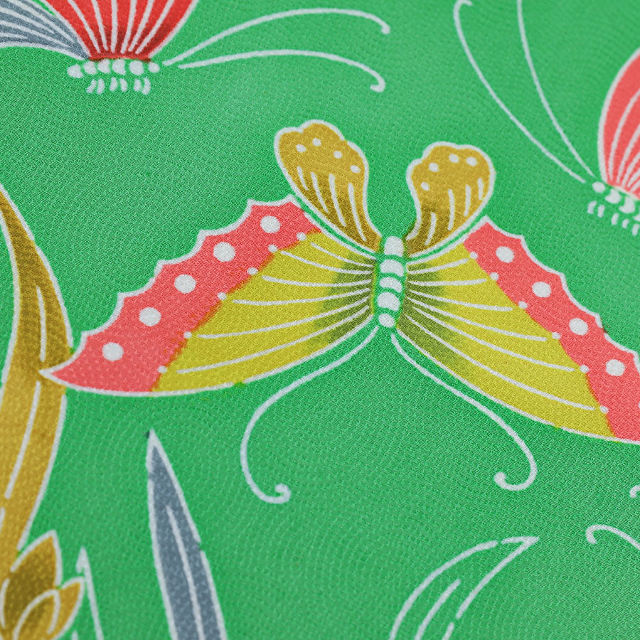 Vintage Kimono Silk Pocket Square - Green