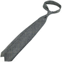 Glencheck Wool Tie - Grey - Hand-Rolled
