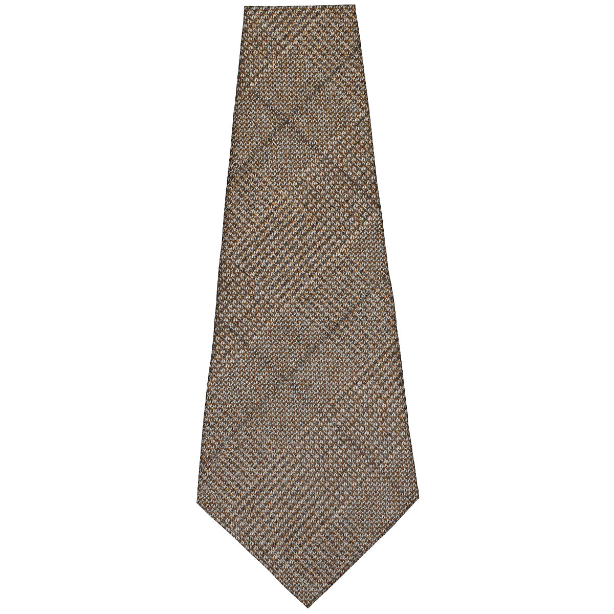 Vintage Checked Bespoke Wool Tie - Brown