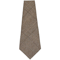 Vintage Checked Bespoke Wool Tie - Brown
