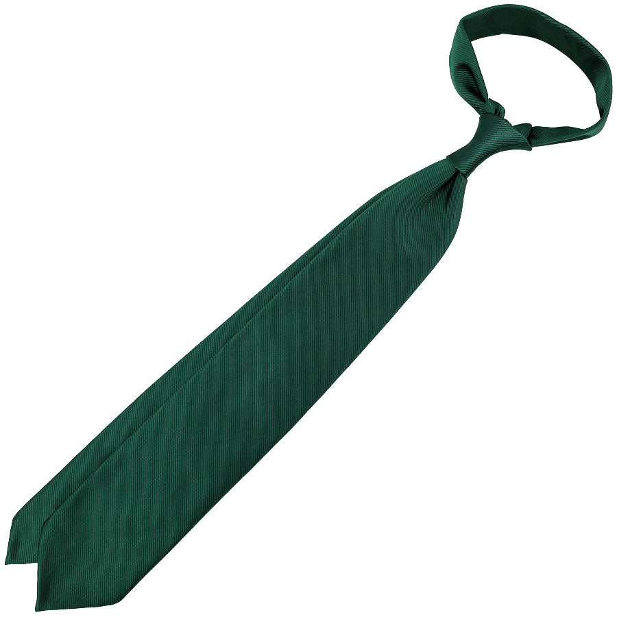 Plain Repp Silk Tie - Forest - Hand-Rolled