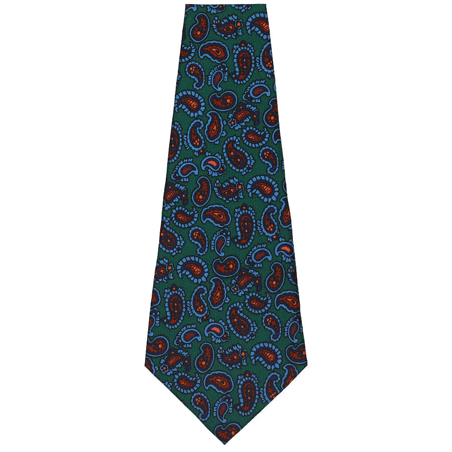 Ancient Madder Silk Bespoke Tie - Forest