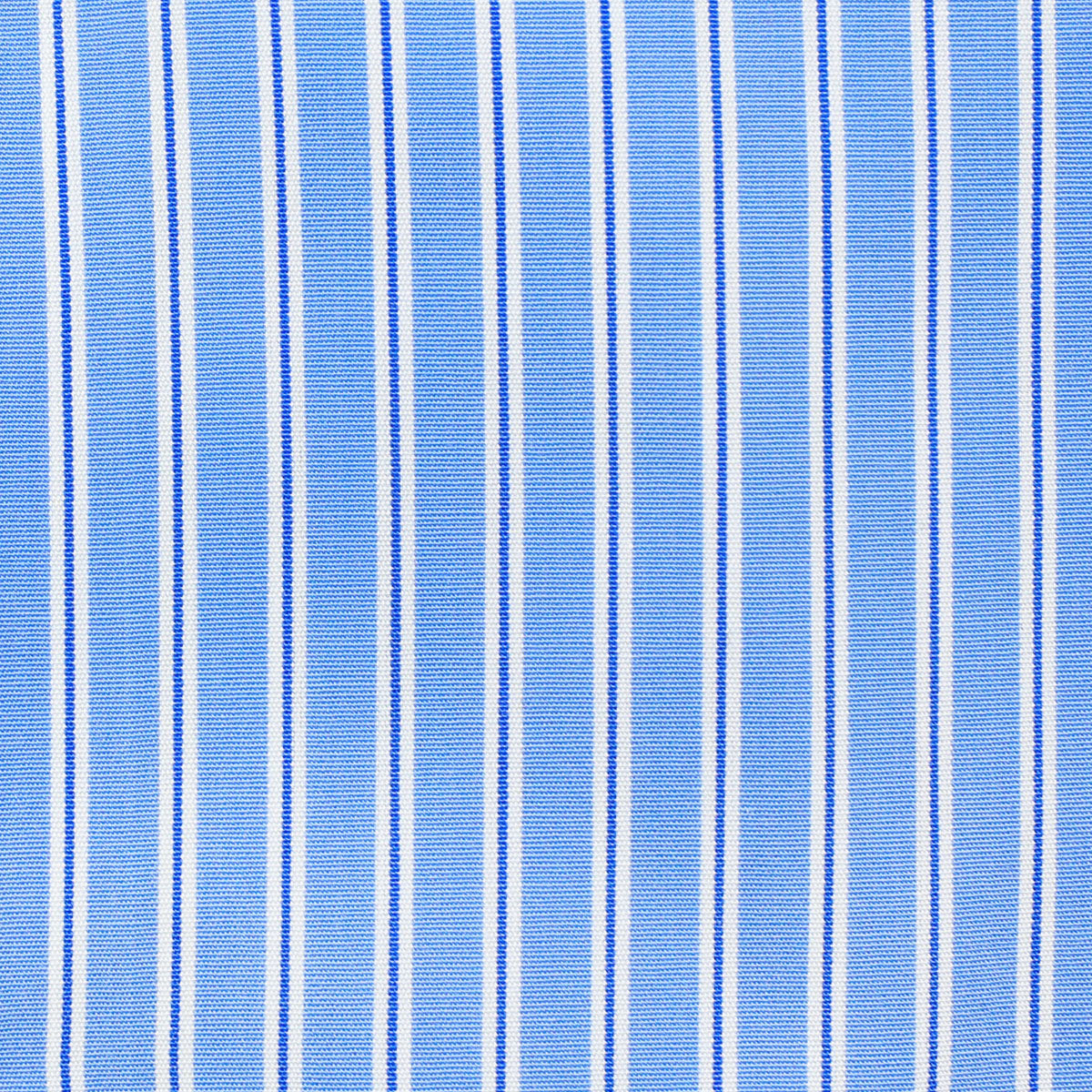 Poplin Semi Spread Shirt - Blue - Halo Stripe