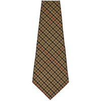 Vintage Checked Bespoke Wool Tie - Brown