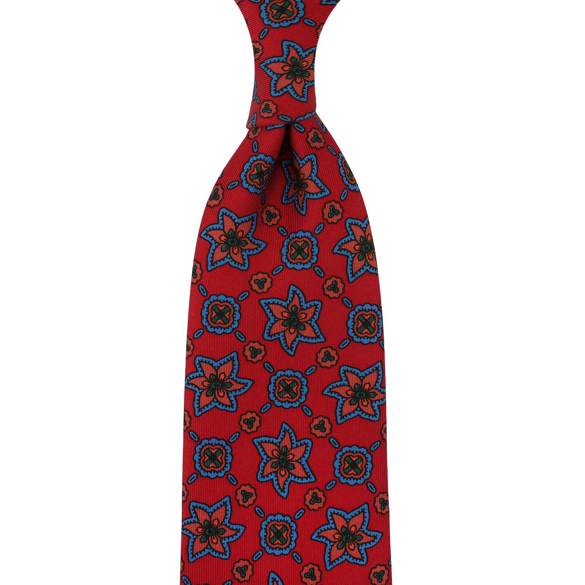 Ancient Madder Silk Tie - Red - Hand-Rolled