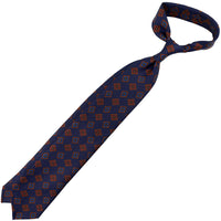 Ancient Madder Silk Tie - Navy - Hand-Rolled