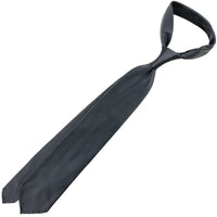 Plain Japanese Jacquard Silk Tie - Charcoal - Hand-Rolled