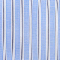 Poplin Semi Spread Shirt - White / Sky Blue - Halo Stripe