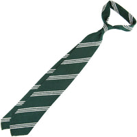 Triple Stripe Shantung Bespoke Tie - Forest Green