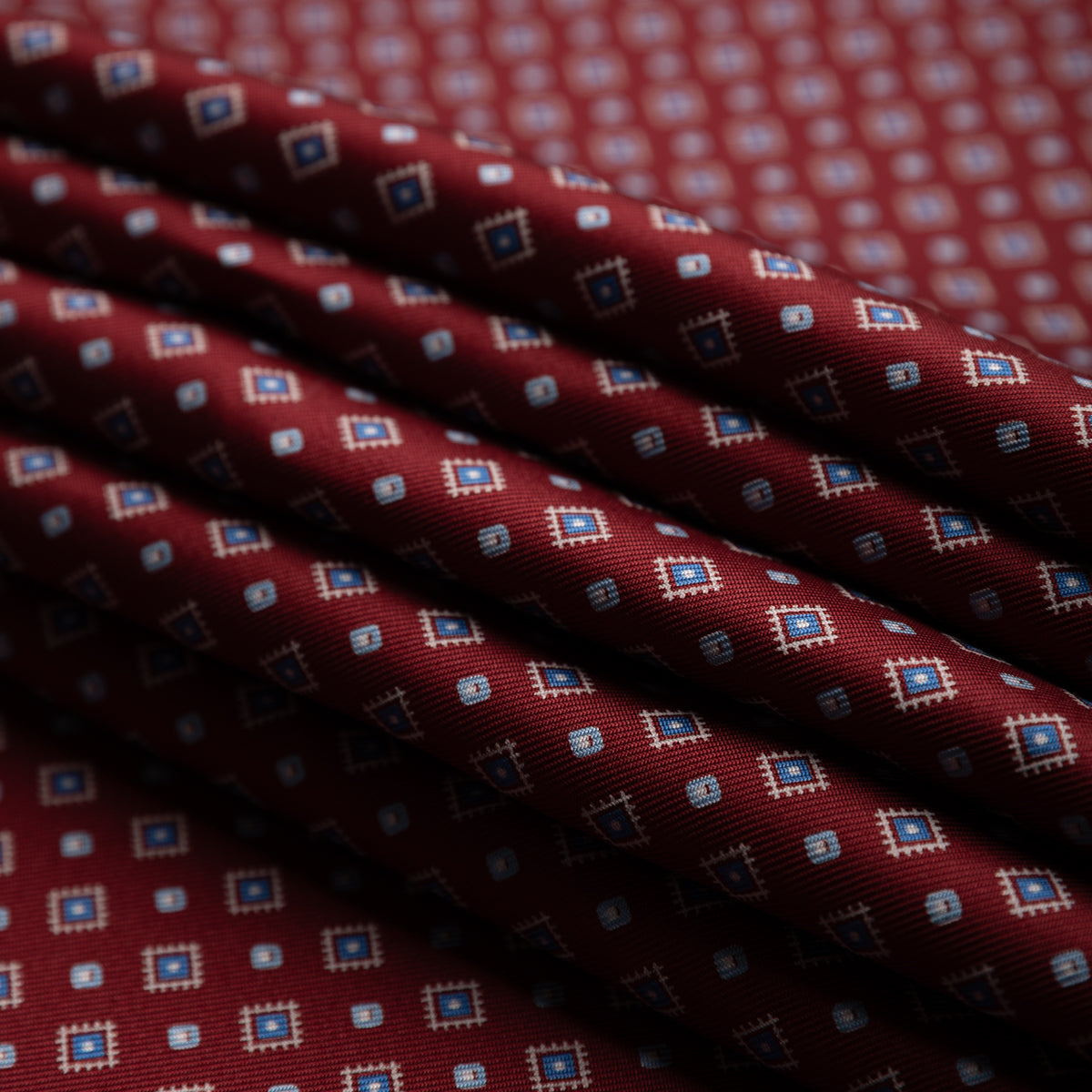 Floral Printed Silk Bespoke Tie - Red