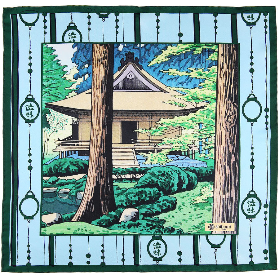 Ukiyo-e Silk Pocket Square - Sanzen-ji - 40x40cm