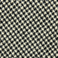 Houndstooth Bespoke Wool Tie - Cream / Black