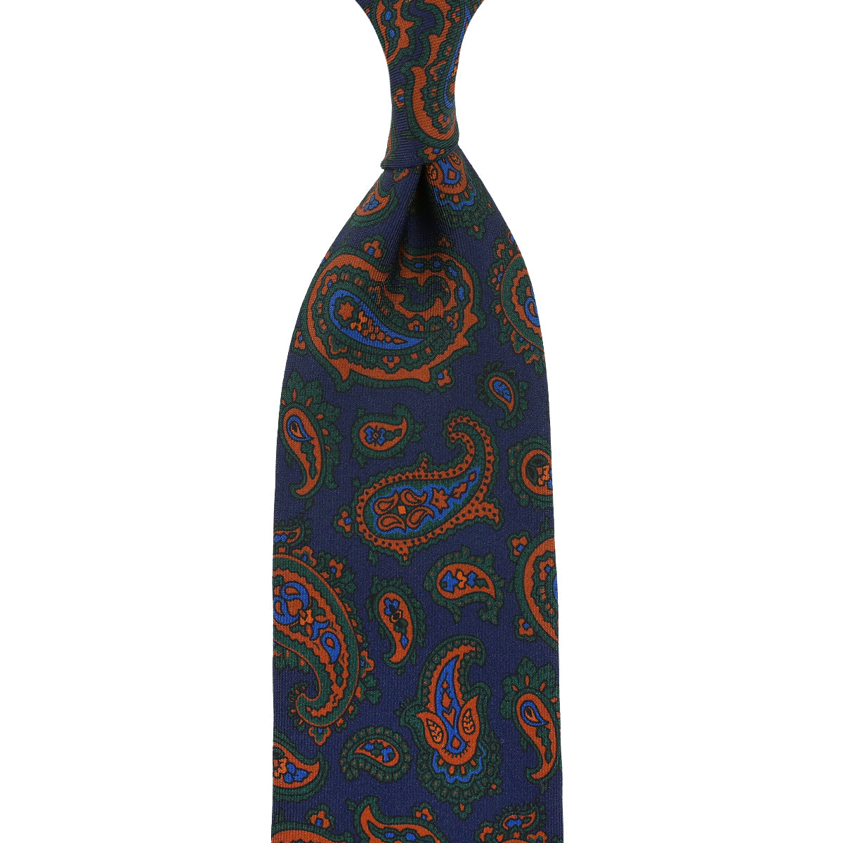 Ancient Madder Silk Tie - Navy - Hand-Rolled