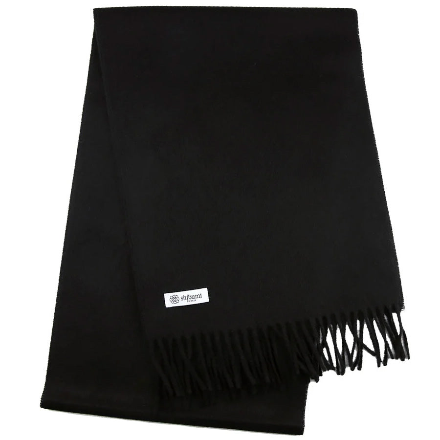 Cashmere Scarf - Black - Plain