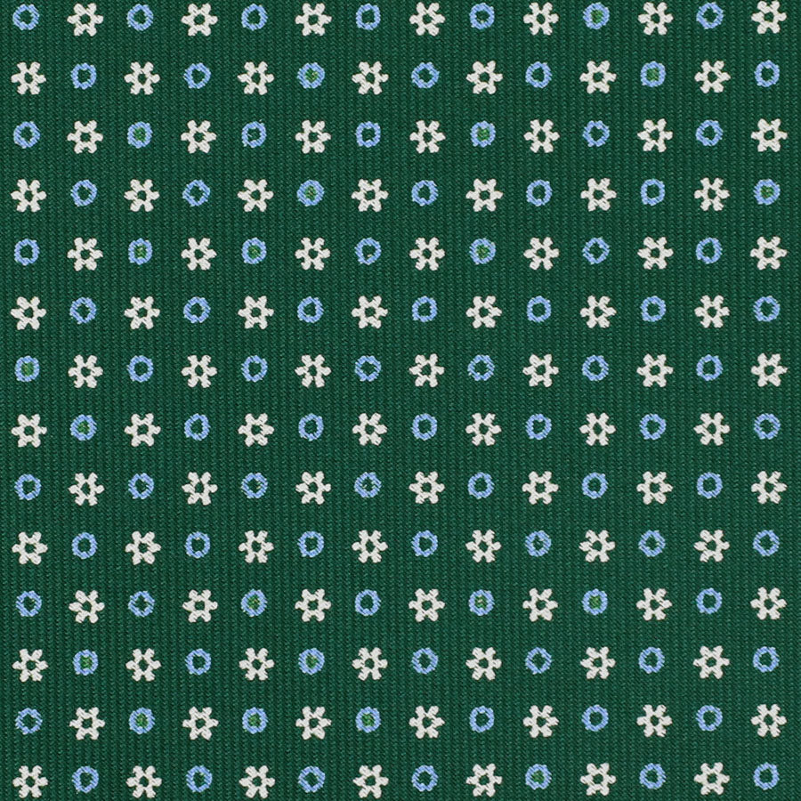 Floral Printed Silk Bespoke Tie - Green