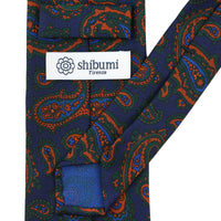 Ancient Madder Silk Tie - Navy - Hand-Rolled