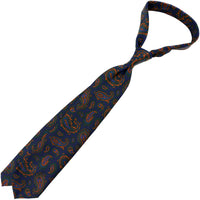 Ancient Madder Silk Tie - Navy - Hand-Rolled