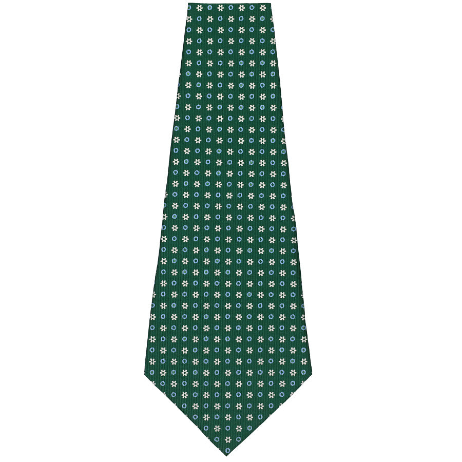 Floral Printed Silk Bespoke Tie - Green