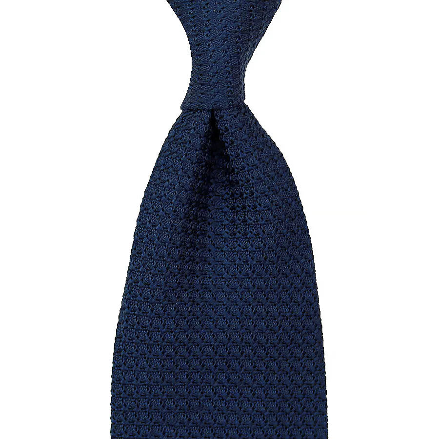 Grenadine / Garza Grossa Tie - Navy - Hand-Rolled