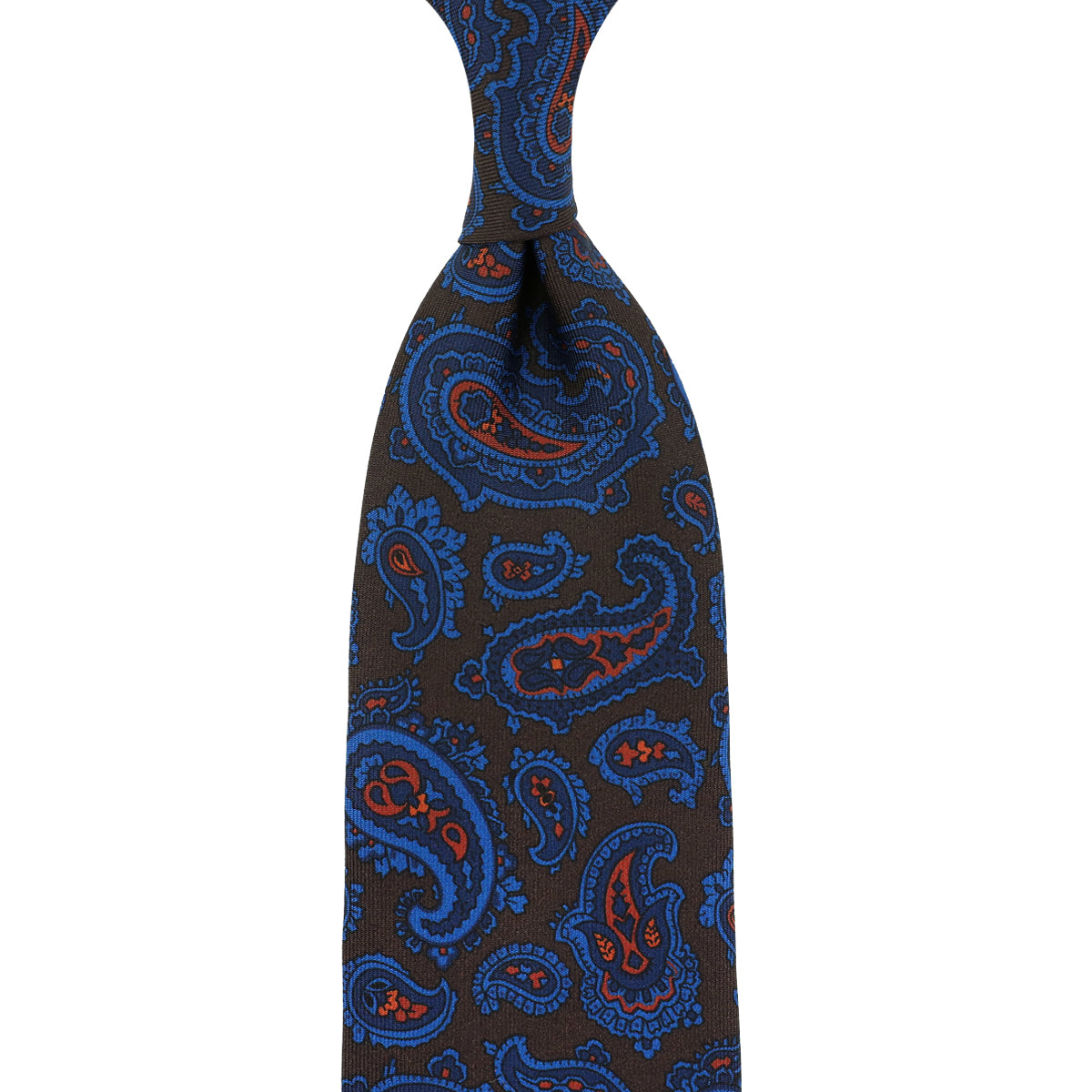Ancient Madder Silk Tie - Brown - Hand-Rolled