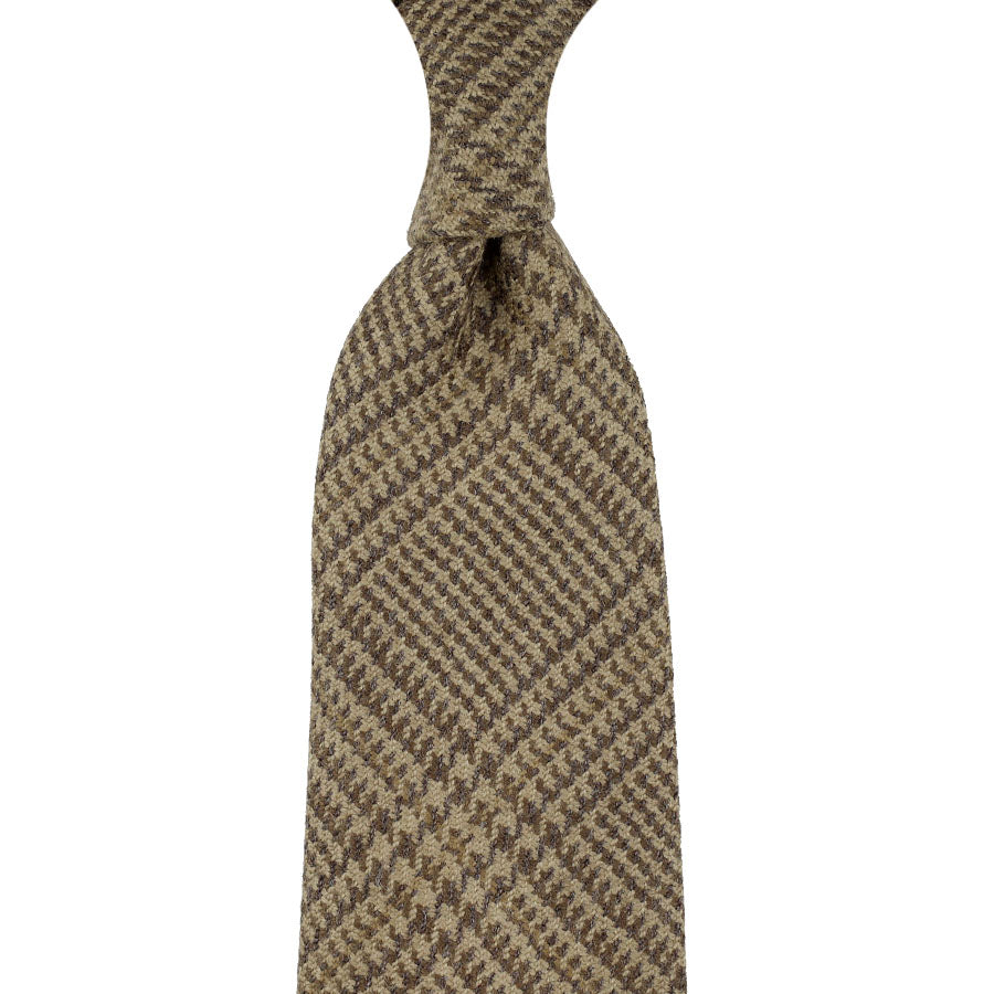 Loro Piana Wool Glencheck Tie - Beige