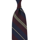 Striped Grossa Grenadine Silk Tie - Navy / Burgundy / Army / Cream