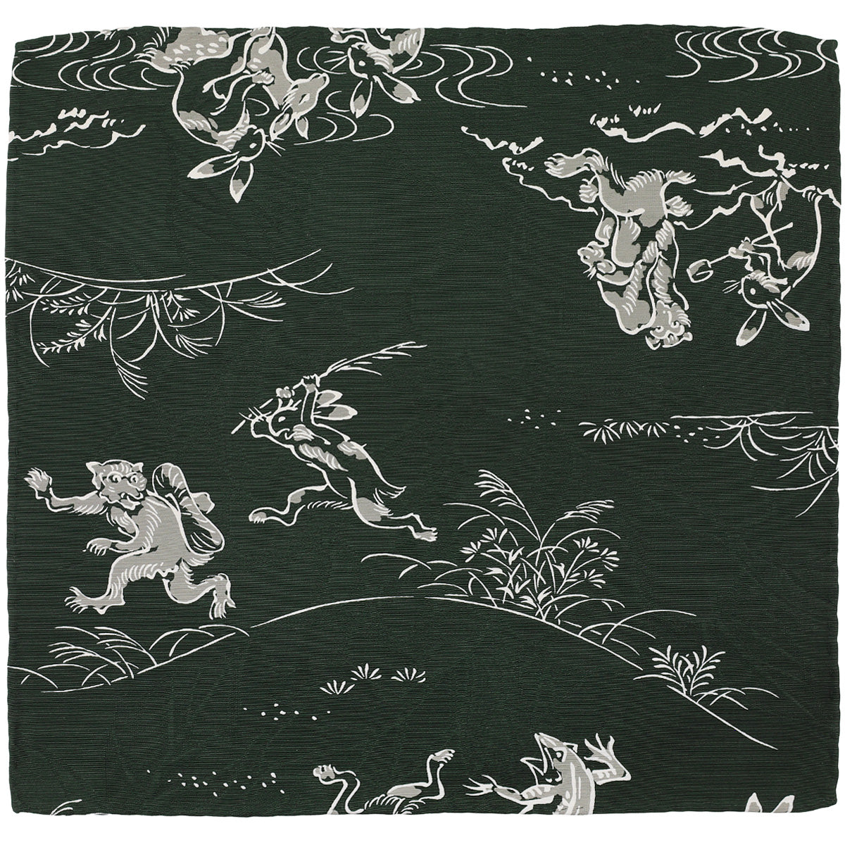 Vintage Kimono Silk Pocket Square - Forest