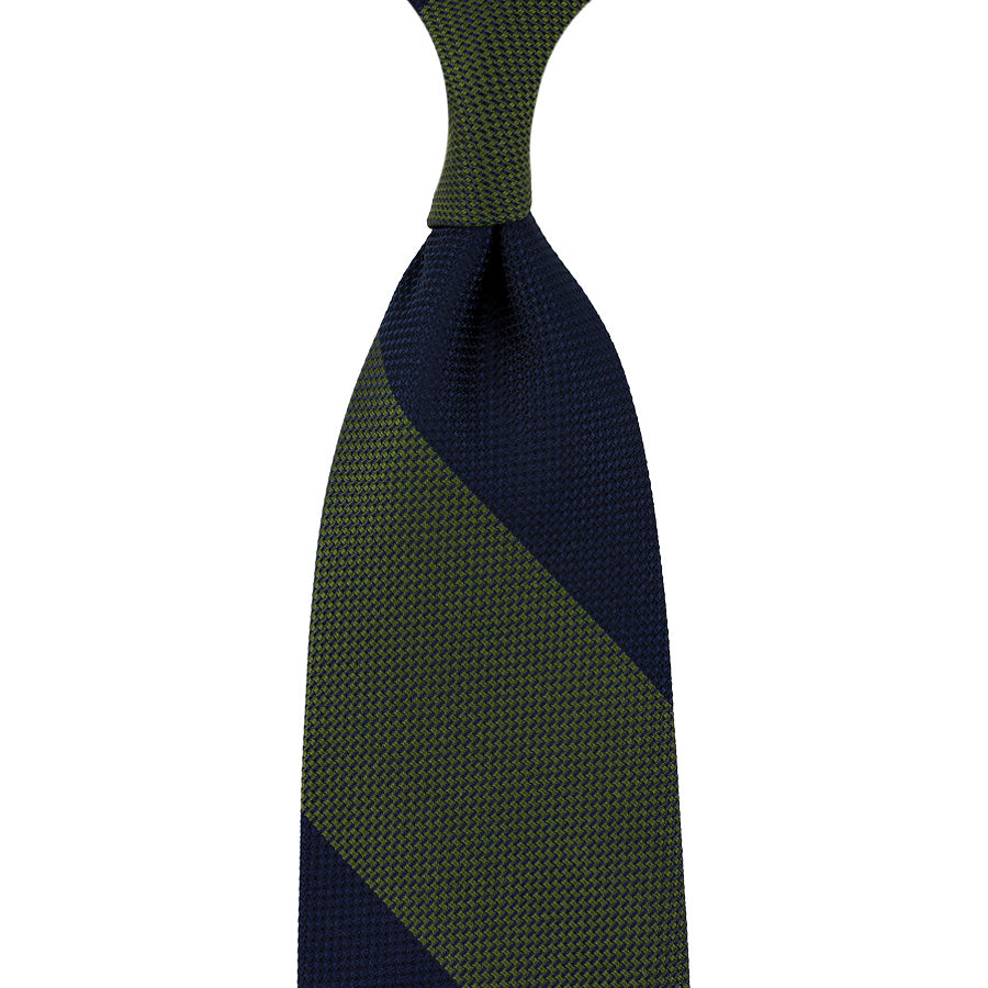 Japanese Grenadine Silk Tie - Navy / Olive