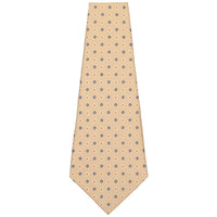 Floral Printed Silk Bespoke Tie - Beige