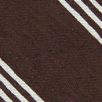 Triple Stripe Shantung Bespoke Tie - Brown