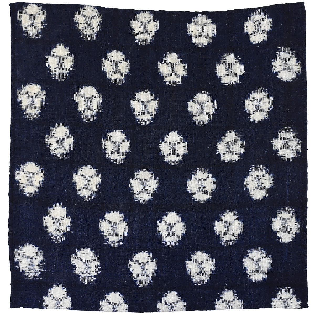 Vintage Kimono Wool Pocket Square - Navy