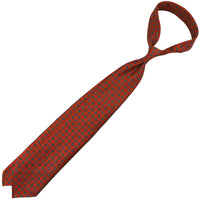 Floral Printed Silk Tie - Rust - Hand-Rolled