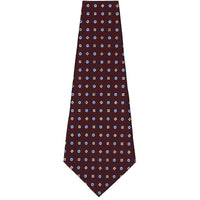 Floral Printed Silk Bespoke Tie - Burgundy
