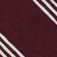 Triple Stripe Shantung Bespoke Tie - Burgundy